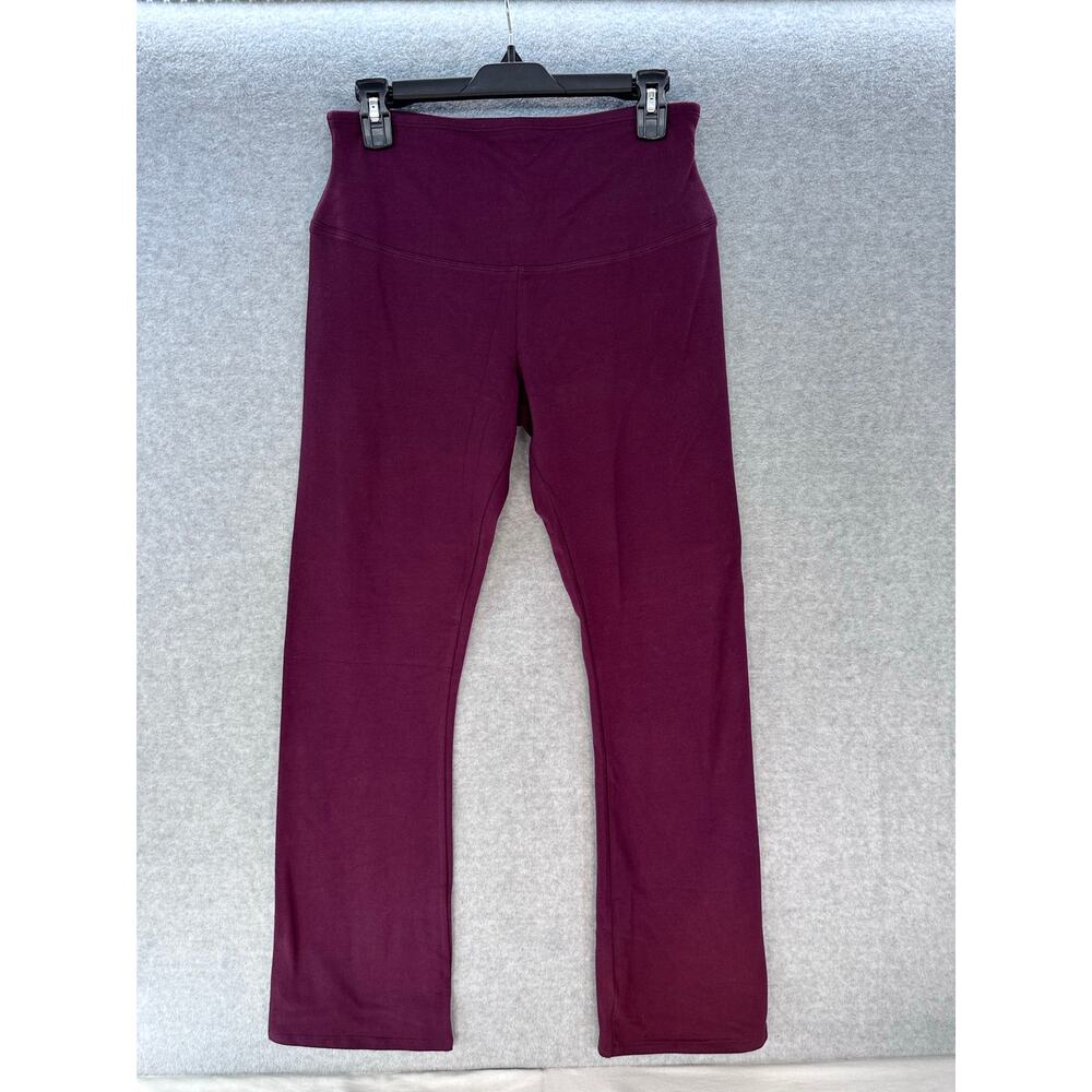 Yummie Women's sz L High Rise Tummy Control Yoga Pants Purple Cotton Shapewear